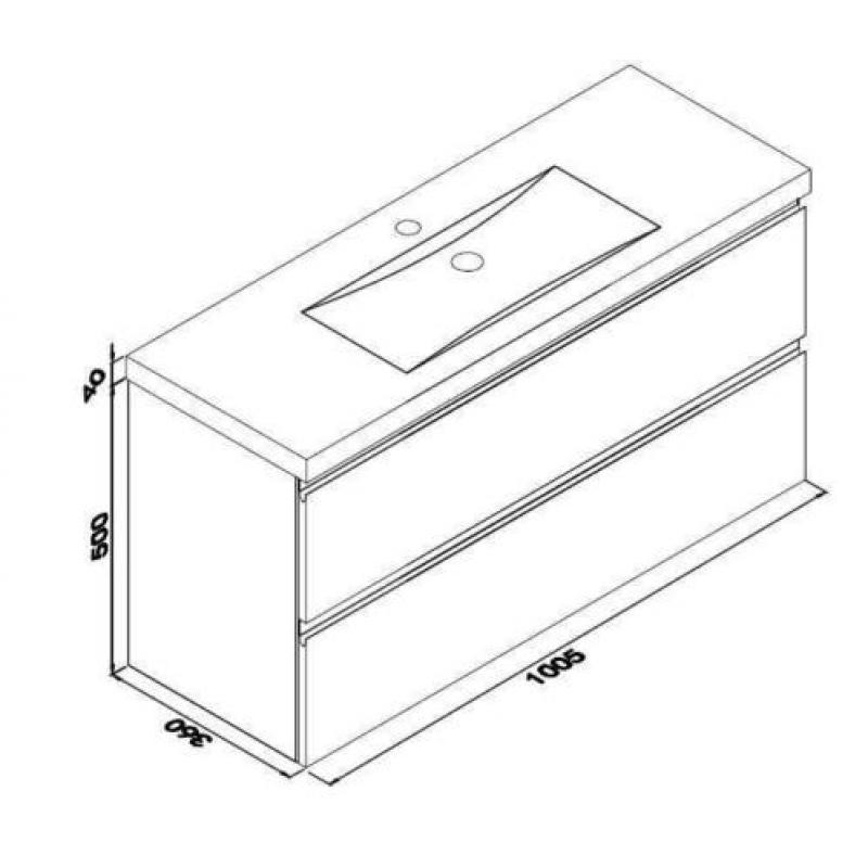 Wiesbaden onderkast 100cmx36cm zo.wastafel houtn.grijs