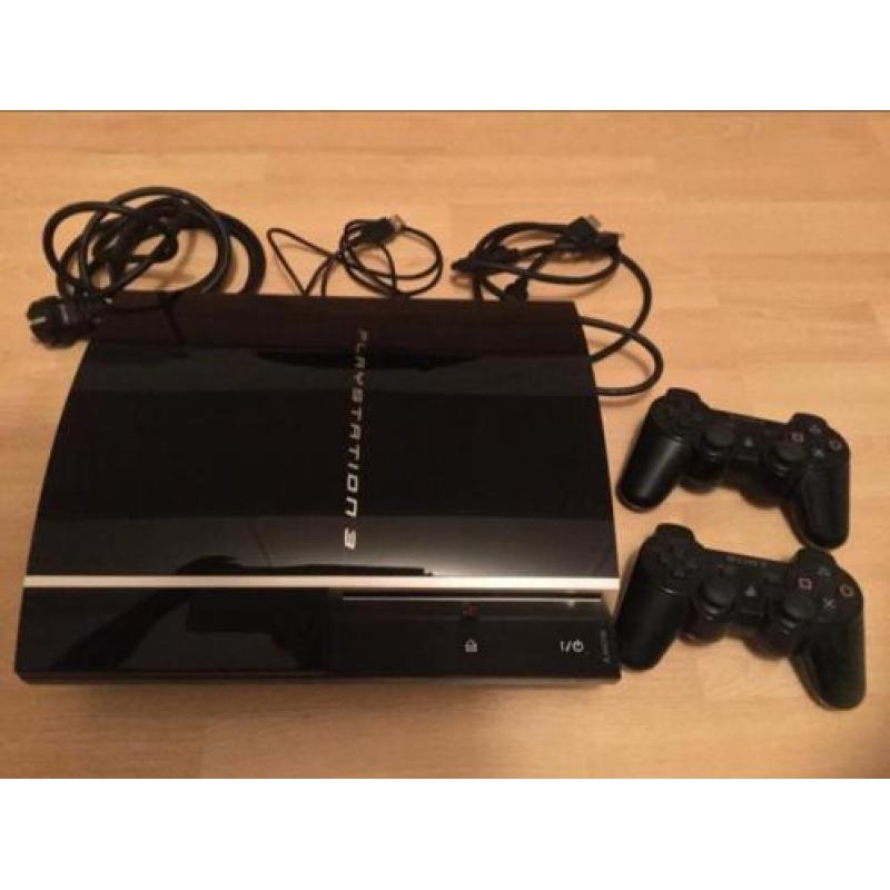 Playstation 3 + 2 Controllers, Kabels en 9 Spellen