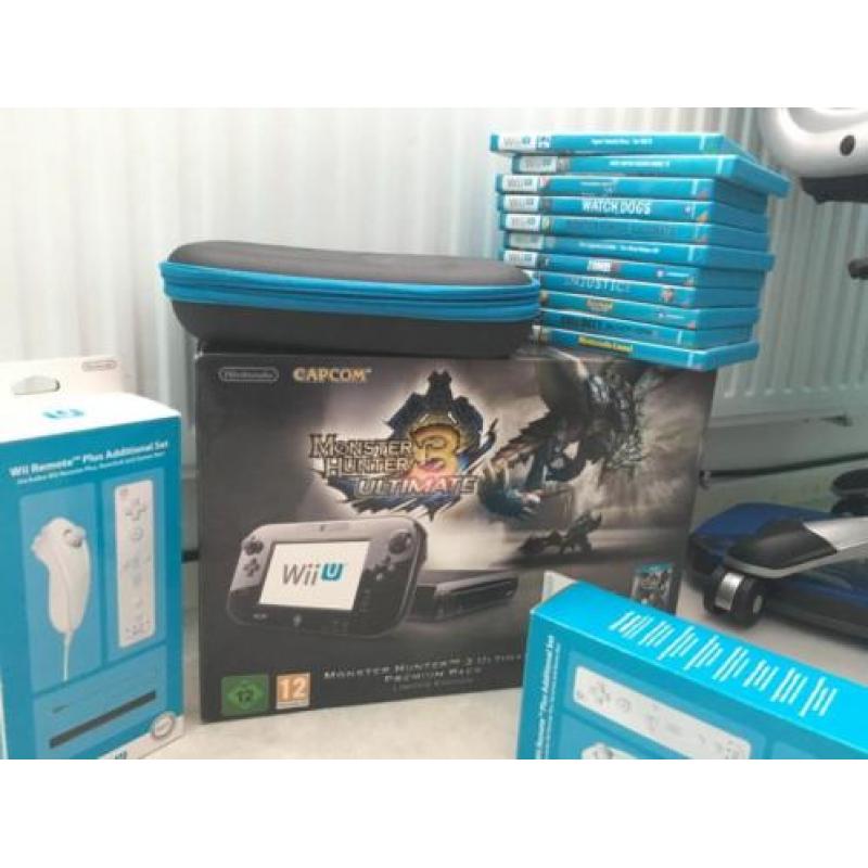 Wii U 32GB met 2 WiiMotes en Procontroler en 12 Games