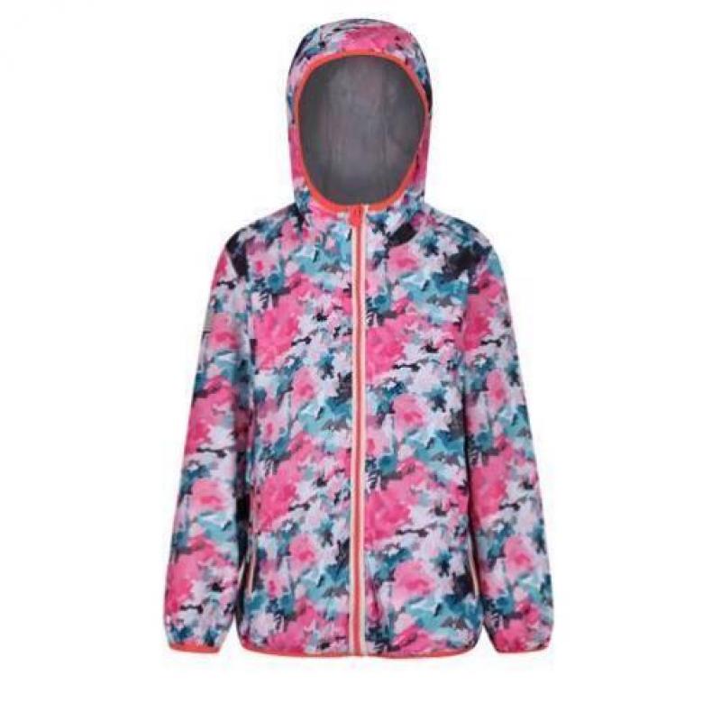 Regatta Printed Lever softshell jack roze (kids) maat 128